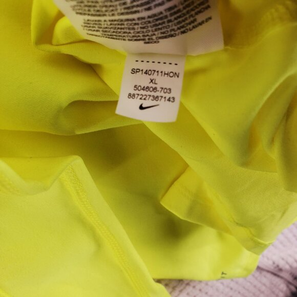 Nike Dri-Fit Mens Running Pullover Shirt XL Neon Yellow Long Sleeve - Picture 12 of 12